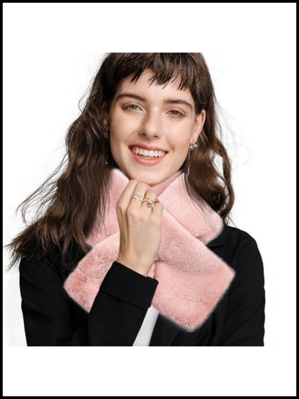 Faux Fur Collar Winter Scarf Women Fluffy Neck Warmer Loophole Design